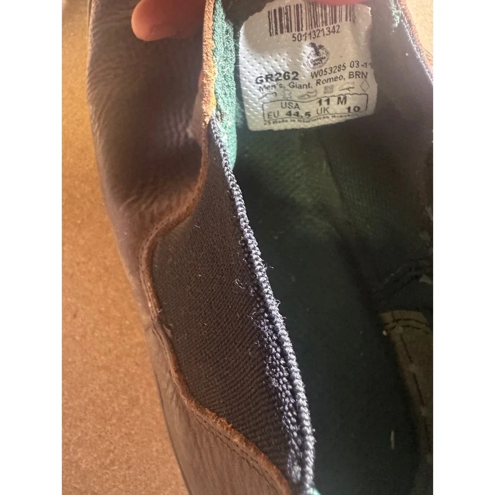 Georgia Giant Romeo Mens Brown Leather Work Boots GR262 Size 11 M Slip On Low